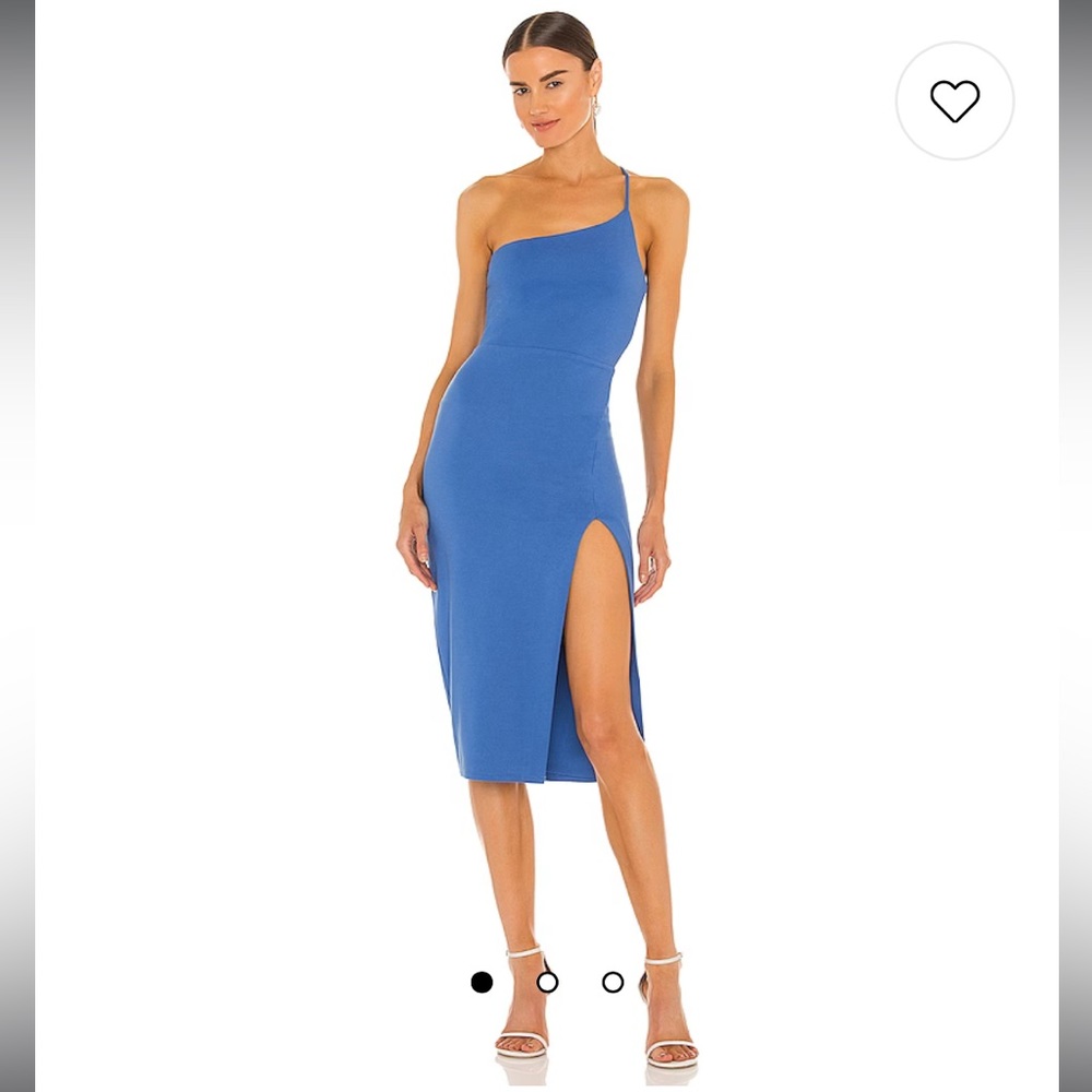 Lovers + Friends Royal Blue One-Shoulder Midi Dress